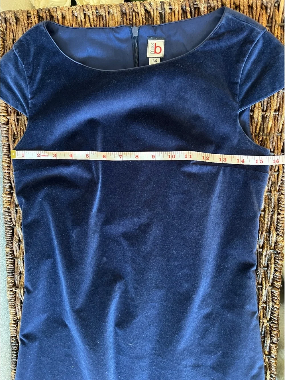 Miss B by Busy Bees Navy Velvet Mod Mini Dress